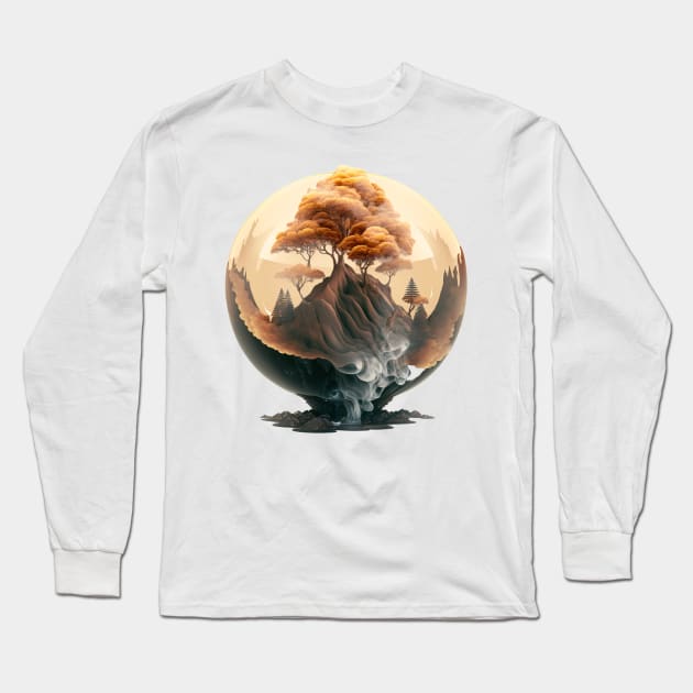 Tree in Isometric Globe: A World of Possibilities Long Sleeve T-Shirt by HappysSpace